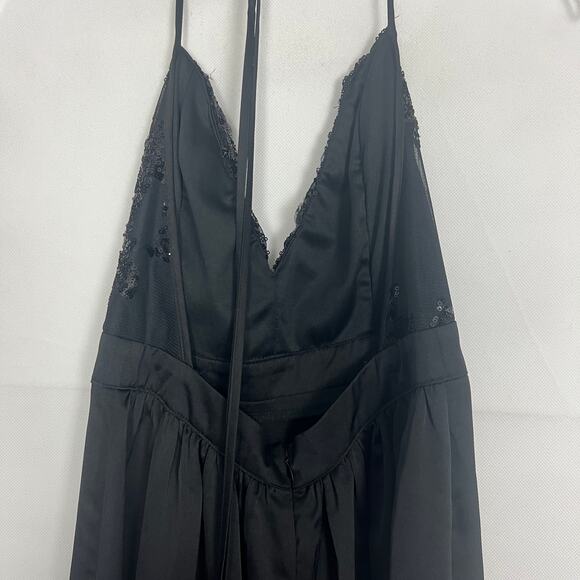 Love Couture Halter Beaded Black Maxi Dress Size XS - Picture 9 of 16